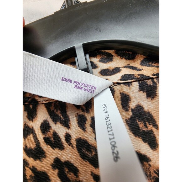 Lilac & London Pajama Top Womens Sz 2x Cheetah Print Button Down Soft Silk Like - Picture 5 of 7